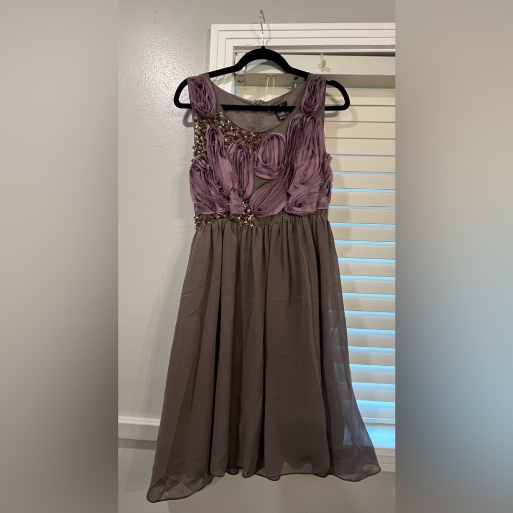 Esley Lavender and Taupe Floral Dress